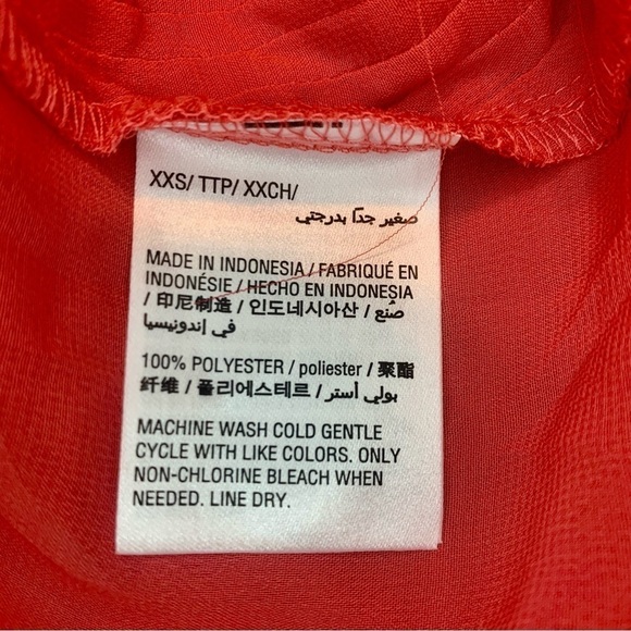 NWT Bar III Wrap Blouse XXS Salmon Orange Pink “Dark Starfish” Bell Sleeves Boho - Picture 12 of 16